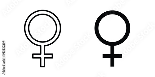 female icon outline style. Black solid silhouette style icons