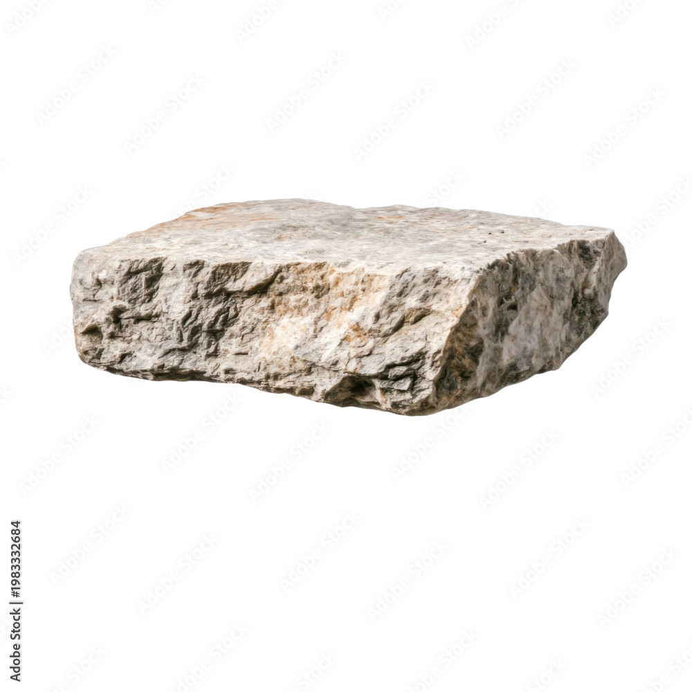Obraz premium Natural Rock Formation Isolated on White Background for Design Use