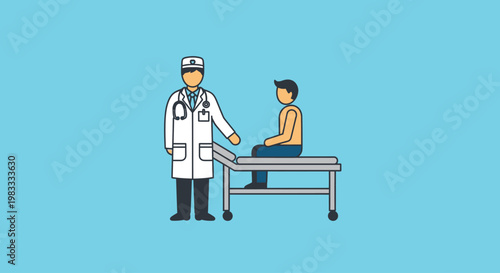 Doctor and patient in medical consultation.