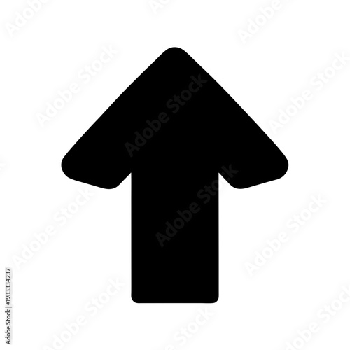 minimalist black upward arrow icon isolated on white background