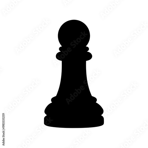 minimalist black chess pawn silhouette on white background
