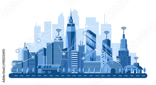 Stylish vector illustration depicting urban development and progress. Ideal for business presentations, marketing materials, and conveying themes of a
