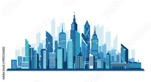 A clean, modern illustration of a cityscape evokes progress, innovation, and a bright future. Perfect for business reports, website design, and market