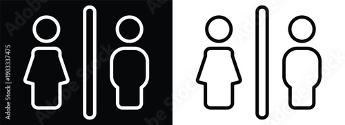 Toilet monochrome line style