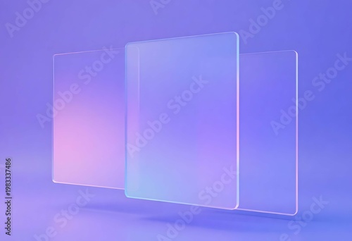 Abstract Glassmorphism Gradient Rectangles Background in Purple and Blue
