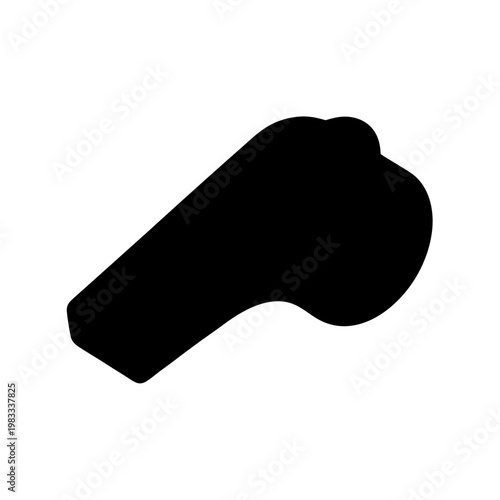 black sports referee whistle isolated on white background