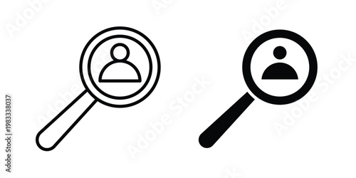 Job candidate icon outline style. Black solid silhouette style icons