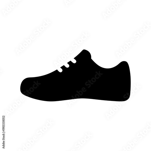 minimalist black running shoe isolated on white background