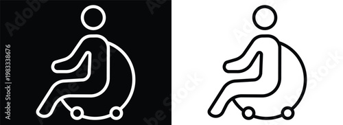 Disability Service monochrome line style