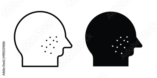 Man acne on face icon outline style. Black solid silhouette style icons