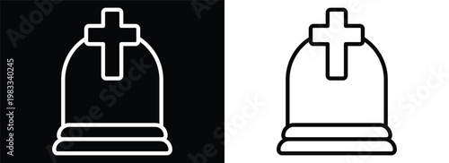 Public Cementary monochrome line style