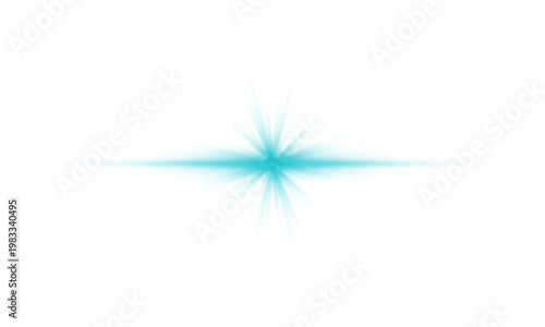 Light blue sunlight lens flare, sun flash with rays and spotlight . Vector	
