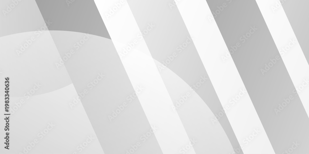 Fototapeta premium Abstract white background with gradient colour and artistic dynamic design of lines and geometric shapes. Soft smooth silver template for banner, flyer, brochure, presentation. Vector illustration