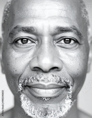 Close-up of a 50-year-old handsome african  american men's face