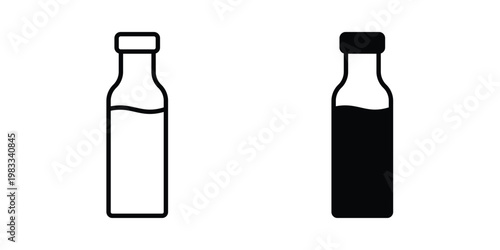 Milk icon outline style. Black solid silhouette style icons