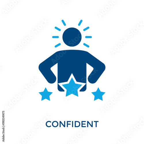Confident Icon Dual Tone Style. Vector Illustration For Graphic Design
