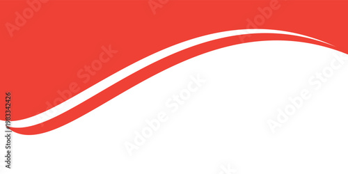 Elegant abstract background featuring a smooth, sweeping red wave with a thin white accent on a clean white field. illustration