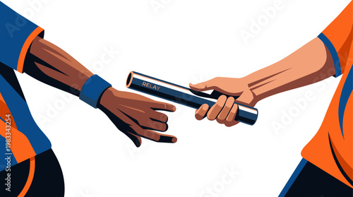 Relay race baton handoff