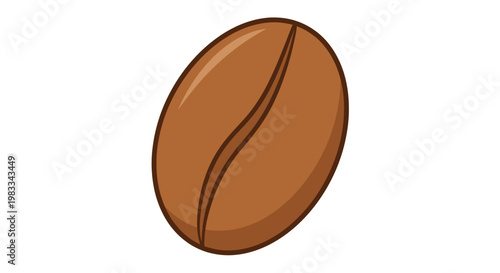 A single brown coffee bean with a dark line down the middle