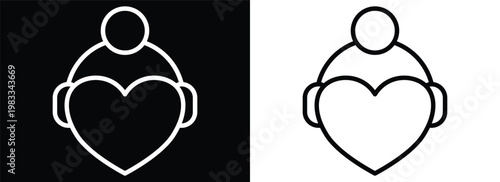 Social Worker monochrome line style