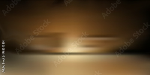 Dark gold gradient background studio with two lights shiny abstract pattern, modern and luxury empty room interior for premium product display lighting.10eps.