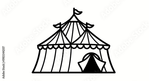 circus tent illustration for event marketing and branding