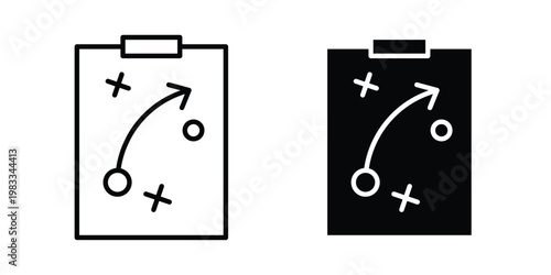 Planning icon outline style. Black solid silhouette style icons