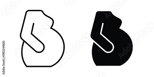 Pregnancy complications icon outline style. Black solid silhouette style icons