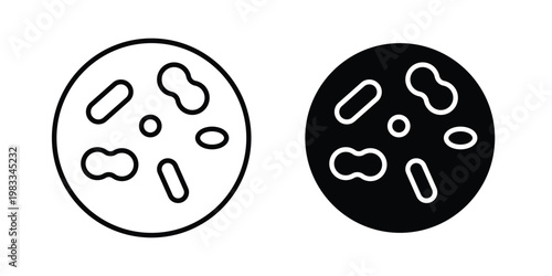 Probiotics bacteria icon outline style. Black solid silhouette style icons