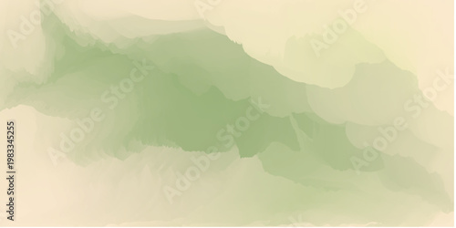Abstract Soft Sage Green and Cream Watercolor Flow Background.eps