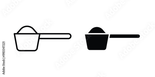 Scoop icon outline style. Black solid silhouette style icons