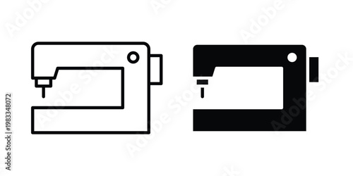 sewing machine icon outline style. Black solid silhouette style icons