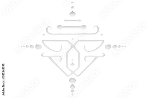 white ornate swirl and beads