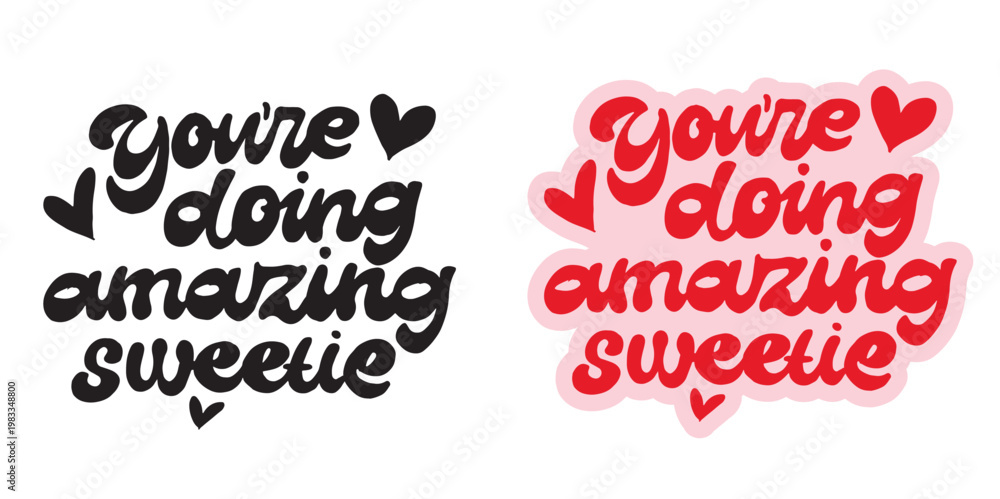 Naklejka premium Trendy hand drawn doodle lettering quote. Lettering for t-shirt design, mug print, bag print, clothes fashion. 100% hand drawn vector image. 