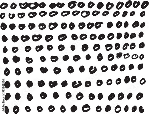 vector, set of dots made with a marker