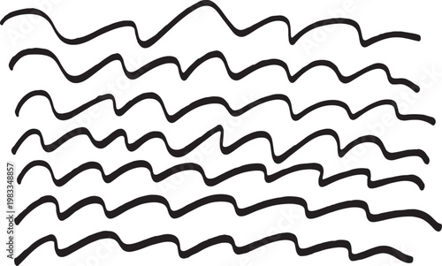 vector, drawing of wavy lines made with a marker