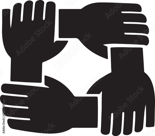 Unity Hands Loop Icon – Teamwork and Cooperation Symbol