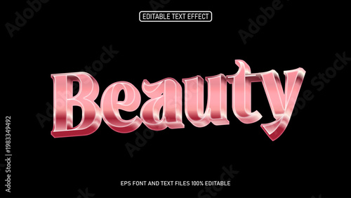 Beauty style glass 3D editable text effect	