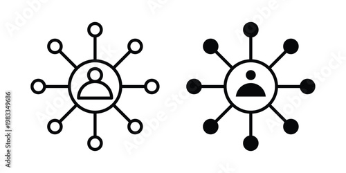 Stakeholders icon outline style. Black solid silhouette style icons