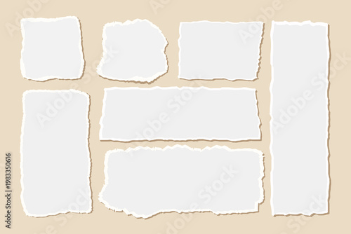 Torn Paper Mockup Elements White Paper Rip Set