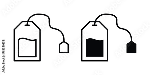 Tea bag icon outline style. Black solid silhouette style icons