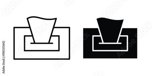 Tissue icon outline style. Black solid silhouette style icons
