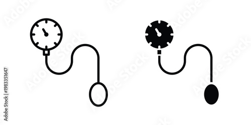 Tonometer icon outline style. Black solid silhouette style icons