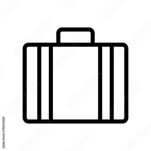 Minimalist suitcase icon travel bag outline design