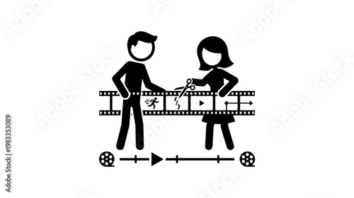 People Editing Video or Film Concept