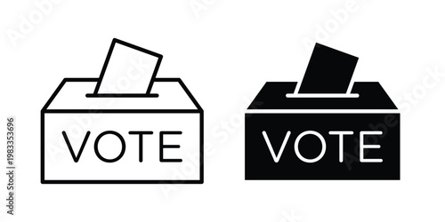 Vote icon outline style. Black solid silhouette style icons