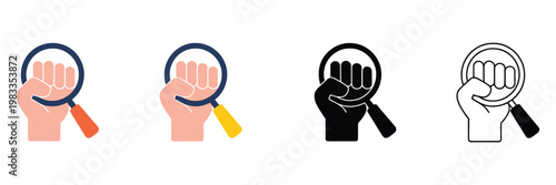 hand skin infection care and diagnosis concept in modern line and flat vector style, representing dermatology