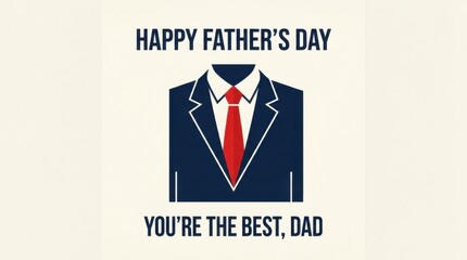 Happy Father's Day Banner with Business Suit Graphic