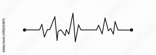 Heartbeat pulse line icon vector. Medical symbol for cardiovascular health heart rate monitor and clinical diagnostic electrocardiogram set. Vector Illustration