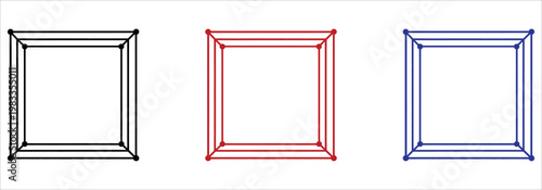 Professional Boxing Ring Icon Set with Ropes for Sports Competition and Fitness Training Vector Illustration